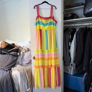 Colorful striped maxi dress